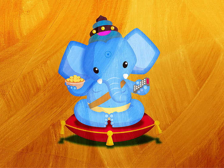 HD wallpaper: Cute Ganesha, blue Ganesha illustration, God, Lord Ganesha, hindu