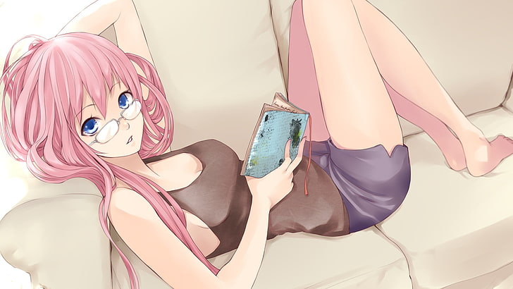 HD wallpaper: pink-haired female anime character wallpaper, anime girls, Megurine Luka