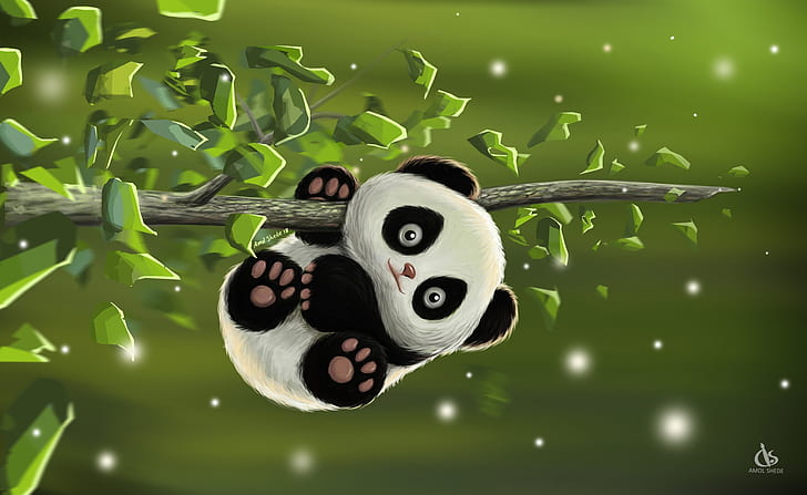 HD wallpaper: the game, baby, art, Panda, Desk, Amol Shede, Cute Panda