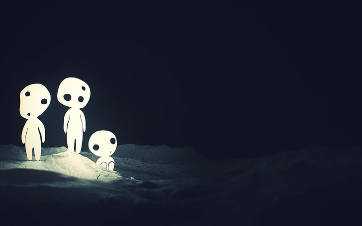 HD wallpaper: three white ghost illustration, digital art, SliD3, Studio Ghibli